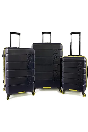 Nautica Lightview Hardside Gepäck-Set, Marineblau/Gelb, 3-teilig, , Lightview Hardside Gepäck-Set, 3-teilig