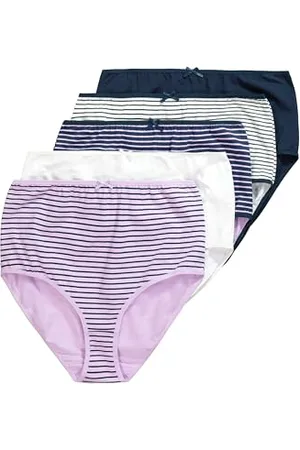 Ulla Popken Damen 5er, Maxi-Brief, Stripes Slip, , 42-44