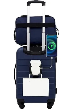Wrangler Smart Gepäckset mit Getränkehalter und USB-Anschluss, , 2 Piece Set, Smart Gepäck-Set mit Getränkehalter und USB-Port