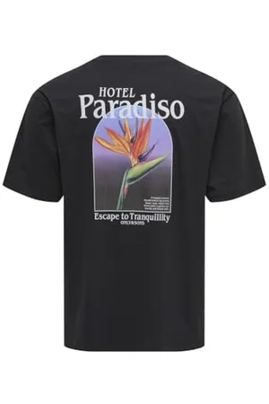 Only & Sons Herren ONSKEANE RLX SS Printed Tee SS24 T-Shirt, Black, S