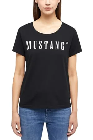 Mustang Damen T-Shirt ALMA - Regular Fit - XS S M L XL Weiss Schwarz Blau Grau, Größe:XS, Farbe: