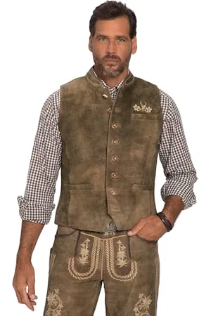 JP 1880 Herren große Größen Übergrößen Menswear L-8XL Weste, Ziegen Veloursleder, Tracht, Stehkragen 64 796703332-64