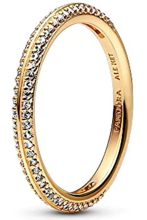 PANDORA ME Pavé Ring Größe 58 aus 14 Karat vergoldetem Sterling-Silber mit Cubic Zirkonia, Ausschließlich Kompatibel ME, 169679C01-58