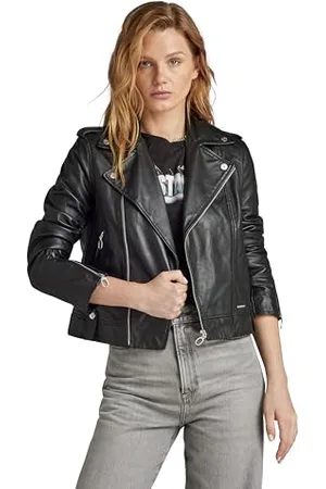 G-Star RAW Damen Leather Biker Jacke, , S