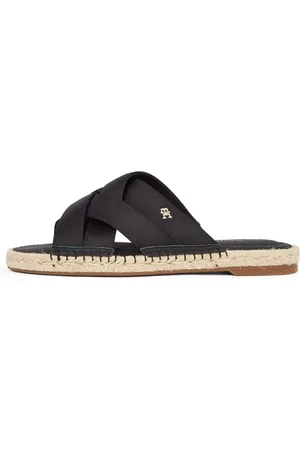 Tommy Hilfiger Damen Espadrilles Satin Mule Sandalen, (Black), 39