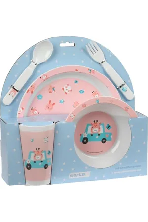 Safta Preescolar Jirafa Set mit Tellern und Besteck, Teller, Besteck, Baby, Einweihung, Mahlzeiten, bequem und vielseitig, 26 x 9 x 26 cm, , M, Casual