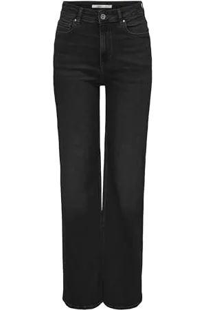ONLY Damen Onlluna Hw Wide DNM Diabox Jeans, Black, 29W x 32L
