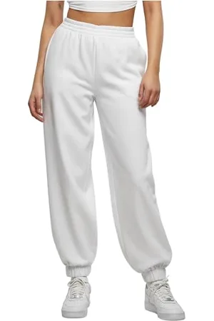 Build Your Brand Damen BY265-Ladies High Waist Ballon Sweat Pants Hose, White, L