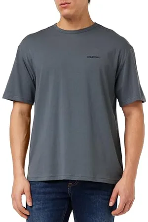 Calvin Klein Herren T-Shirt Kurzarm S/S Crew Neck Stretch, 0 (Iron Gate), S