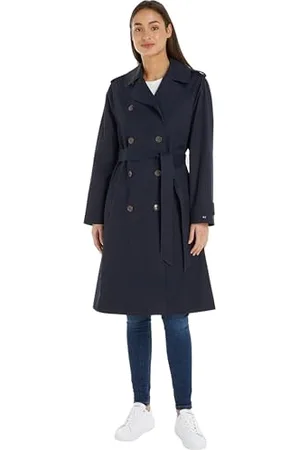 Tommy Hilfiger Damen Trenchcoat Cotton Classic Lang, , 46