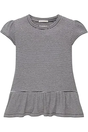 TOM TAILOR Mädchen Kinder T-Shirt mit Streifen 1035201, Weiß, 92-98