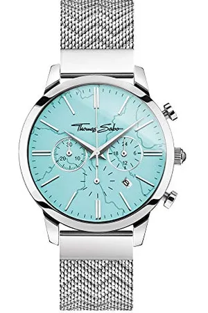 Thomas Sabo Herren Analog Quarz Uhr mit Edelstahl Armband WA0366-201-215-42 mm