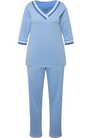 Ulla Popken Damen Pyjama, Sporty Pyjamaset, , 54-56