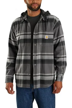 Carhartt Herren Übergangsjacke Flannel Sherpa-Lined Hooded, Farbe:Black, Größe:2XL
