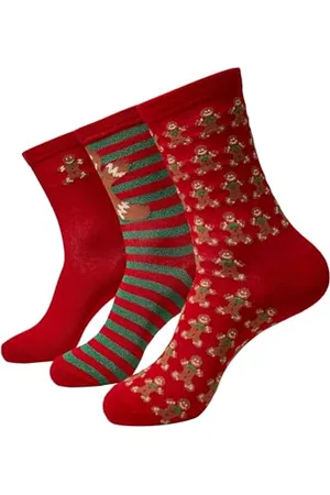 Urban classics Unisex TB3748-Christmas Gingerbread Lurex 3-Pack Socken, , 35-38