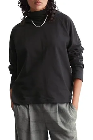 Marc O’ Polo Marc OߴPolo Denim Damen Langarmshirt mit Kapuze Relaxed Fit, (Black), L