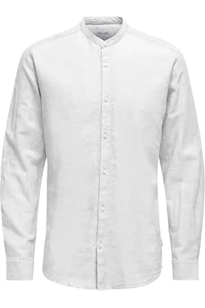 Only & Sons Herren Freizeit Hemd ONSCAIDEN SOLID - Slim Fit XS S M L XL XXL, Größe:XS, Farbe:White 22019173