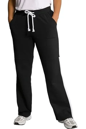 Ulla Popken Damen, große Größen, Jogginghose Kontrastpiping am zipper