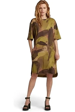 G-Star RAW Damen Boxy U Tee Allover Kleid