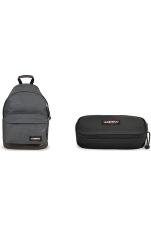 Eastpak WYOMING Rucksack, 40 x 30 x 18 cm, 24L (Grau) & Oval XL Single Pencil Case, 22 cm, Black (Black)