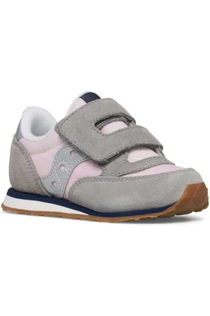 Saucony Originals Baby Jazz HL Sneaker, Blush/Grey/Silver, 30 EU