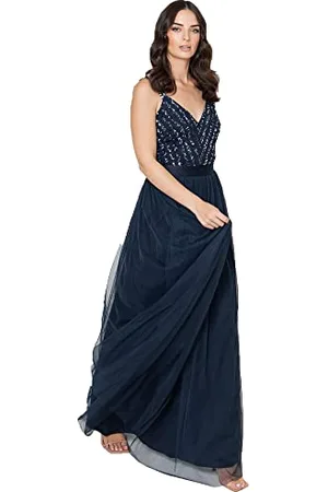 Maya Deluxe Damen Maya Sleeveless Stripe Embellished Maxi Dress Prom-Kleid, , 28