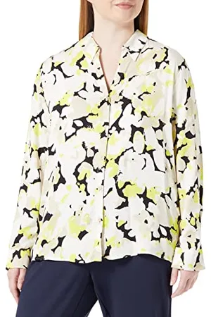 Taifun Damen Fein Schimmernde Druckbluse Langarm, Manschetten Gemustert 44
