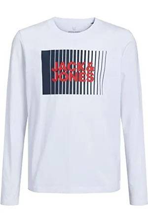 JACK & JONES JUNIOR Jungen Jjecorp Logo Tee Play Ls O-Neck Noos Jnr T-Shirt, White, 176