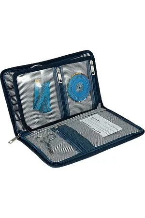 Milward Nur austauschbares Nadeletui, Taschen für Nadeln, Häkelnadeln, Zubehör, 100% Baumwolle, Hartschalen-Etui mit Reißverschluss, Denim