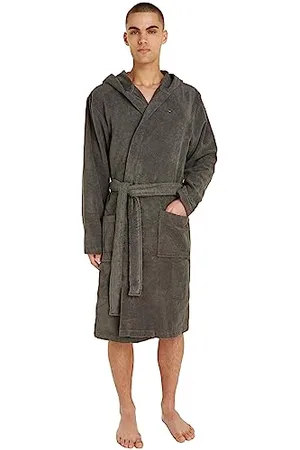 Tommy Hilfiger Herren Bademantel Frottee, Grün (Magnet), M