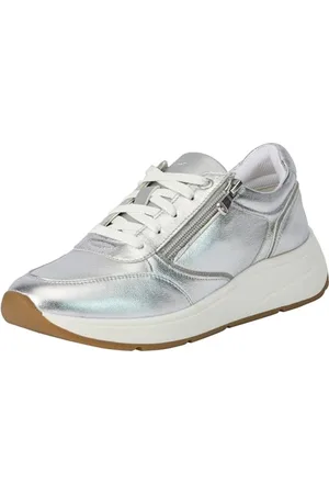 Geox Damen D CRISTAEL E Sneaker, Silver, 35 EU
