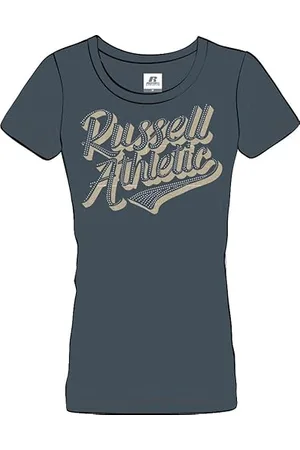 Russell Athletic Damen Glitter Scripted-S/S Crewneck Tee T-Shirt, , M