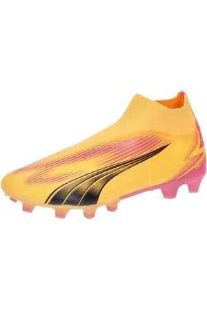 PUMA Men Ultra Match+ Ll Fg/Ag Soccer Shoes, Sun Stream- Black-Sunset Glow, 44.5 EU