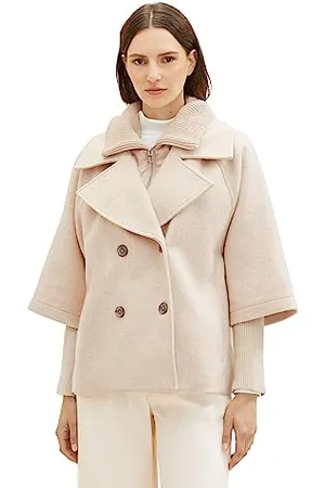 TOM TAILOR Damen 1038677 Cape Jacke, 33755-bisque Melange, XXL