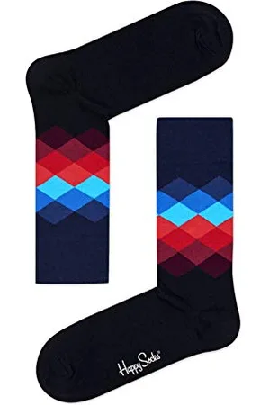 Happy Socks Damen Faded Diamond, (Multi Dunkel Blau 069), One Size (Herstellergröße: 36-40)