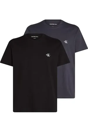 Calvin Klein Herren 2er Pack T-Shirts Kurzarm Monologo Rundhalsausschnitt, Mehrfarbig , XS