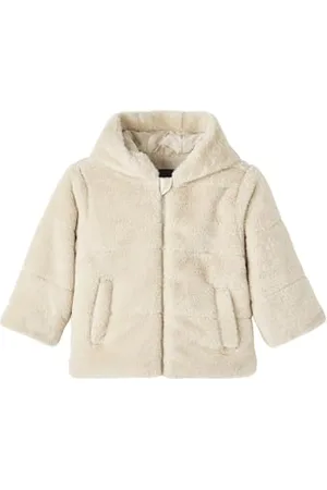 NAME IT Mädchen Nkfmila Faux Fur Jacket W Hood Pb Kurzjacke, , 140
