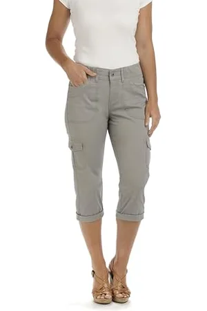 Lee Austyn Cargo-Caprihose für Damen, lockere Passform, mit Strickbund - Grau - 8 MEDIUM