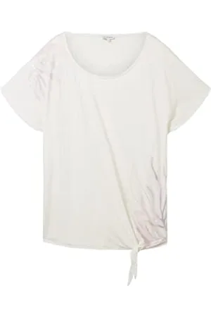 TOM TAILOR Damen 1037488 T-Shirt mit Print, 10315-Whisper White, XXL