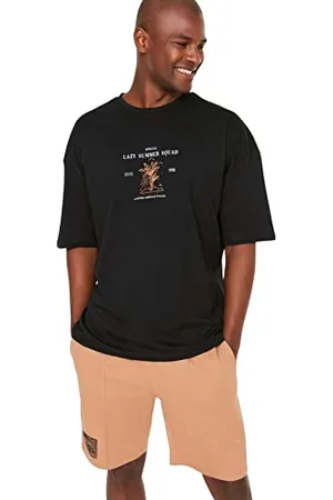 Trendyol Herren Oversize Standard Crew Neck Woven T-Shirt Hemd, , XL