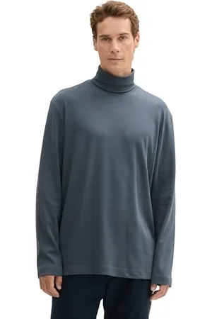 TOM TAILOR Herren Longsleeve aus Baumwolle mit Rollkragen, , L