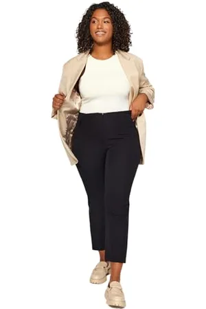 Trendyol Damen Plus Size High Waist Cigarette Pants Plus Size Pants Hose Täglich, , 48