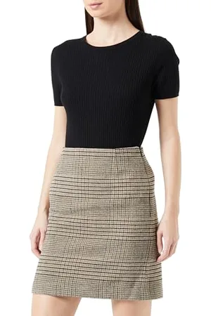 QS by s.Oliver Damen Rock mit Karomuster Black, 48