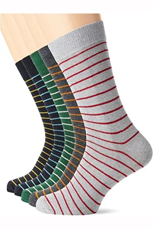 Ben Sherman DKNY Trew-Socken für Herren, Blau/Grau/Geen-Streifen, Multipack mit 12,7 cm, regenerierter, gewaschener Baumwollstoff, 3 Stück, Marineblau/Grau/Grün