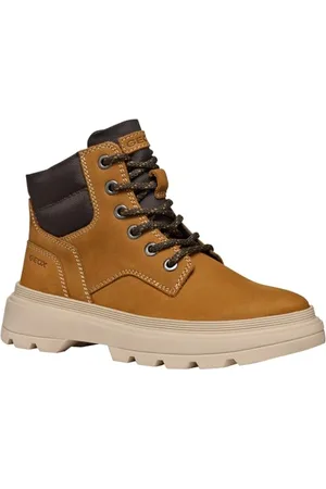 Geox J KIDDARTAH Boy A Ankle Boot, DK Yellow/Brown, 29 EU