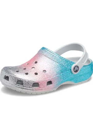 Crocs Unisex-child Classic Glitter Clog Clog, Shimmer/Multi, 19/20 EU