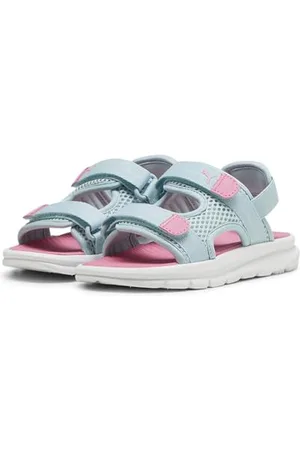 PUMA Evolve PS Slide Sandal, Turquoise Surf-Fast Pink White, 32 EU