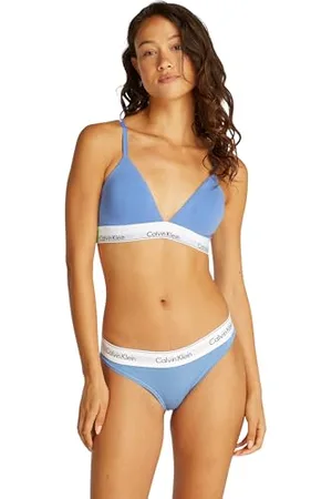 Calvin Klein Damen BH Bralette Triangle herausnehmbare Polster, Blau (Glacier), L