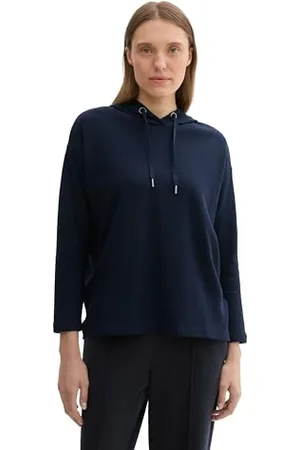 TOM TAILOR Damen 1044497 Sweatshirt mit Kapuze, 10668-Sky Captain Blue, 42