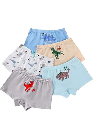 CM-Kid Boxershorts Jungen Unterhosen Kinder Unterwäsche 5er Pack Baumwolle 8-9 Jahre Dinosaurier Bunt Gr.134-140
